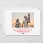 Modern Merry Christmas Script Family Photo  シーズンカード (裏面)