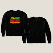 Modern Merry Christmas Tree Red Green T-Shirt (デザイン 正面＆背面)