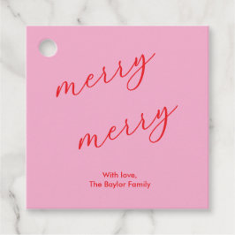Modern Merry Elegant Script Christmas Holiday フェイバータグ