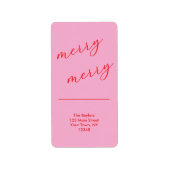 Modern Merry Elegant Script Christmas Holiday ラベル (正面)