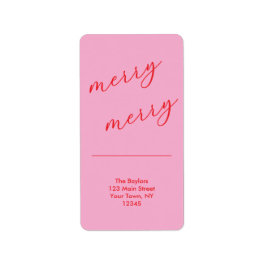 Modern Merry Elegant Script Christmas Holiday ラベル
