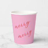 Modern Merry Elegant Script Holiday Party 紙コップ (正面)