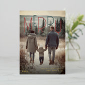 Modern Merry Foil Holiday Photo Card 箔シーズンカード (立ち正面)
