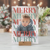 Modern Merry Holiday Photo Card シーズンカード