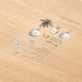 Modern merry little baby shower gender neutral アクリル招待状 (レイダウン)