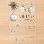 Modern merry little baby shower gender neutral アクリル招待状 (正面)