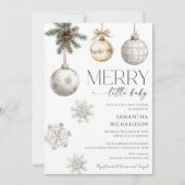 Modern merry little baby shower gender neutral 招待状 (正面)