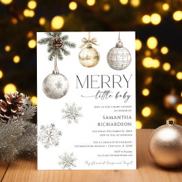 Modern merry little baby shower gender neutral 招待状
