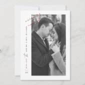 Modern Merry Married Black White Red Photo Script シーズンカード (正面)