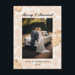 Modern Merry Married customer specific photo  シーズンポストカード<br><div class="desc">"Merry Married" Christmas,  customer specific photo holiday postcard.</div>