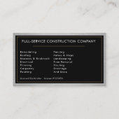 Modern Metal Construction Handyman 名刺 (裏面)