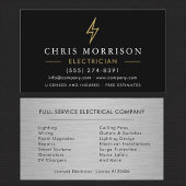 Modern Metal Electrician Black Gold 名刺