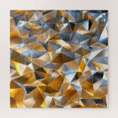Modern Metallic Abstract Gold Silver Geometric ジグソーパズル (横)