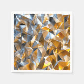 Modern Metallic Abstract Gold Silver Geometric スタンダードカクテルナプキン (正面)
