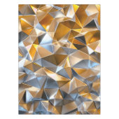 Modern Metallic Abstract Gold Silver Geometric テーブルクロス (正面)