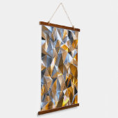 Modern Metallic Abstract Gold Silver Geometric 吊り下げ型タペストリー (傾斜あり)
