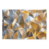 Modern Metallic Abstract Gold Silver Geometric 枕カバー (裏面)