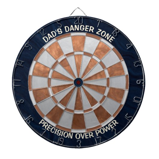 Modern Metallic Copper & Navy Blue Custom ダーツボード (正面)