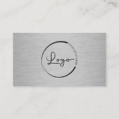 Modern Metallic Professional Company Logo QR Code  名刺 (裏面)