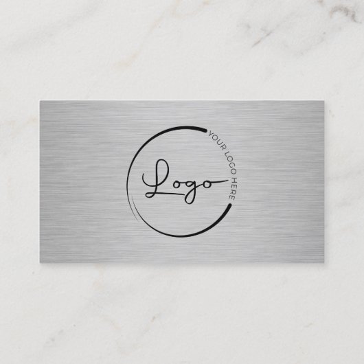 Modern Metallic Professional Company Logo QR Code  名刺 (裏面)