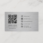 Modern Metallic Professional Company Logo QR Code  名刺 (正面)