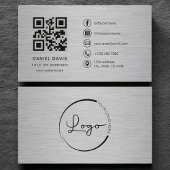 Modern Metallic Professional Company Logo QR Code  名刺
