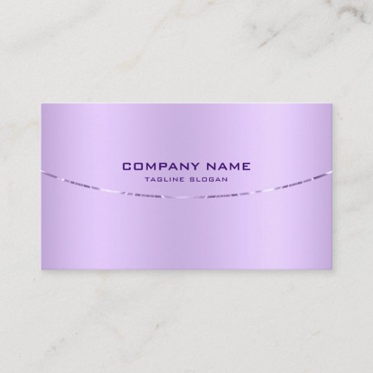 Modern Metallic Purple Stainless Steel Look 名刺 (正面)