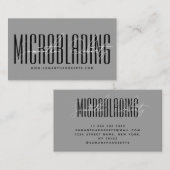 Modern microblading typography script gray 名刺 (正面/裏面)