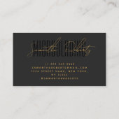 Modern microblading typography script gray black 名刺 (裏面)