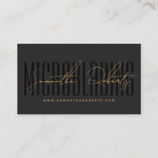 Modern microblading typography script gray black 名刺 (正面)