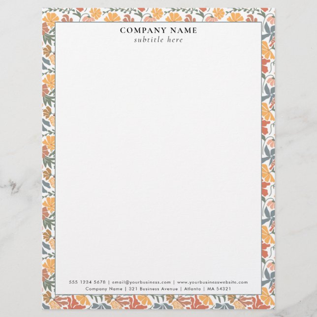 Modern Mid Century Pattern Company Name Details レターヘッド (正面)