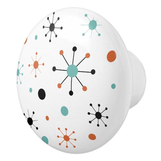 Modern Mid Century Retro Atomic Abstract セラミックノブ (右)