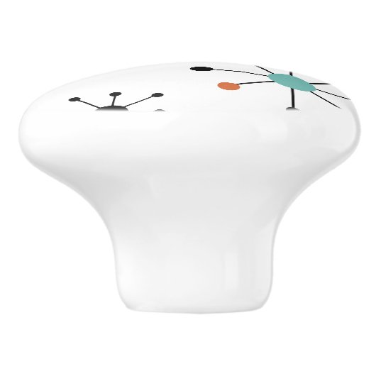 Modern Mid Century Retro Atomic Abstract セラミックノブ (側面)