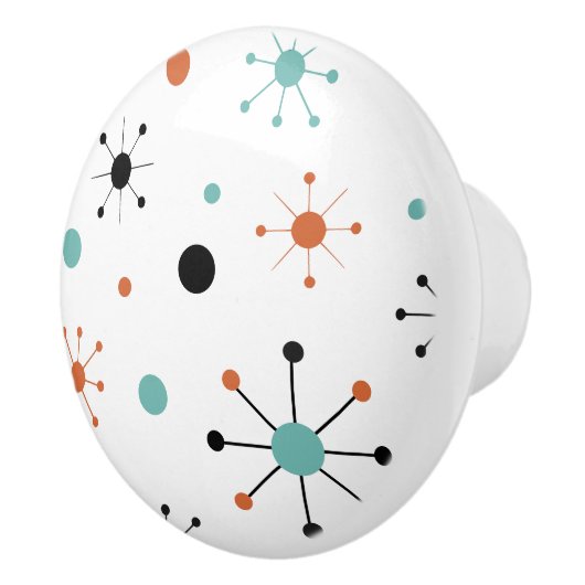 Modern Mid Century Retro Atomic Abstract セラミックノブ (右)