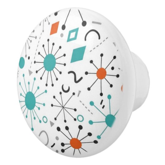 Modern Mid Century Retro Atomic Abstract セラミックノブ (右)