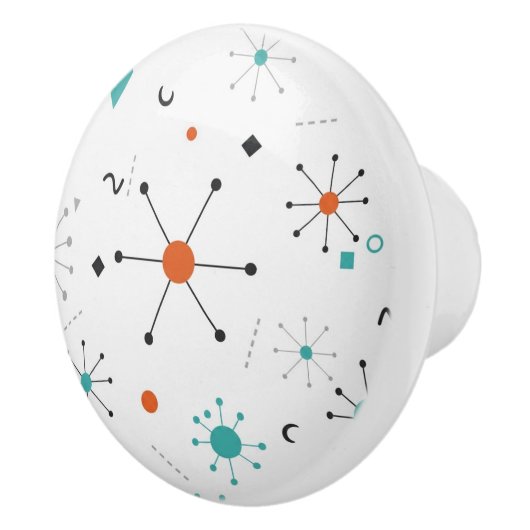 Modern Mid Century Retro Atomic Abstract セラミックノブ (右)