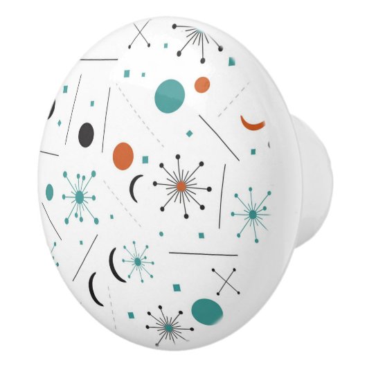 Modern Mid Century Retro Atomic Abstract セラミックノブ (右)