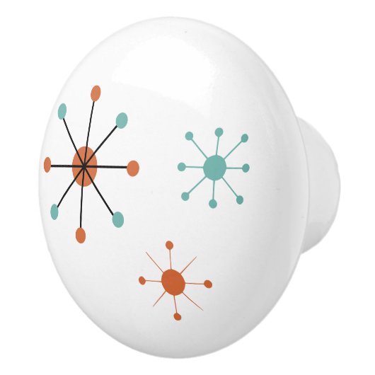 Modern Mid Century Retro Atomic Abstract セラミックノブ (右)