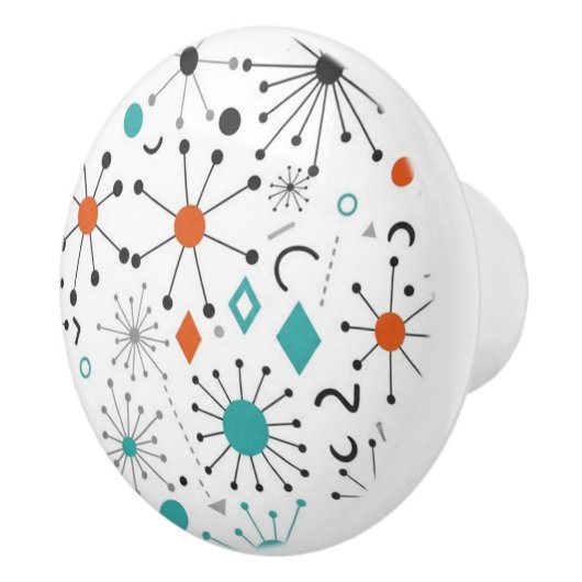 Modern Mid Century Retro Atomic Abstract セラミックノブ (右)