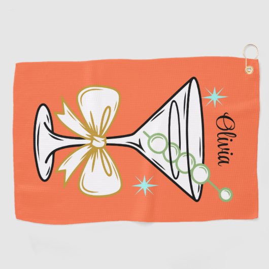 Modern Mid Century Trendy Chic Golfer  ゴルフタオル (横)