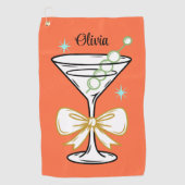 Modern Mid Century Trendy Chic Golfer  ゴルフタオル (正面)