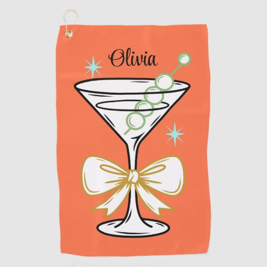 Modern Mid Century Trendy Chic Golfer  ゴルフタオル (正面)