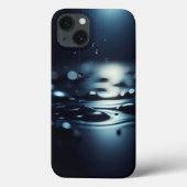 Modern Midnight Dew Phone Case Elegant Dark Liquid Case-Mate iPhoneケース (裏面)