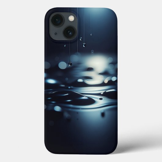 Modern Midnight Dew Phone Case Elegant Dark Liquid Case-Mate iPhoneケース (裏面)