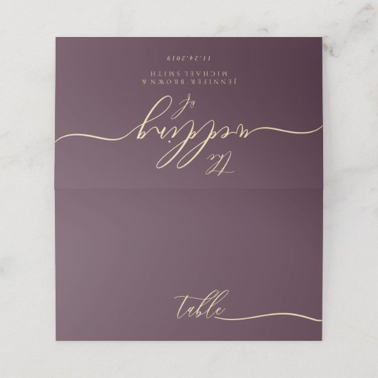 Modern Midnight Fig Clear Seating Table プレイスカード (外部開封)