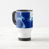 Modern Midnight Indigo Blue Ink Wash Custom トラベルマグ (正面左)