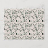 Modern Millennial Dad Doodle Pattern Father's Day ポストカード (正面)