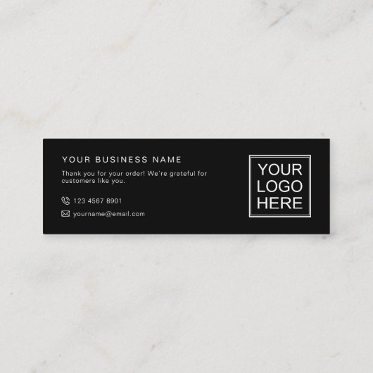  Modern Mini Packaging Inserts For Online Shops スキニー名刺 (裏面)