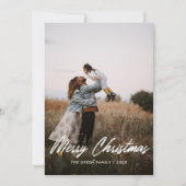 Modern Minimal 1 Photo Christmas Flat Holiday Card シーズンカード (正面)