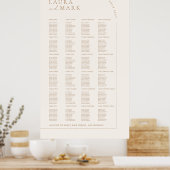 Modern Minimal 240 Guests Wedding Seating Charts ポスター (キッチン)